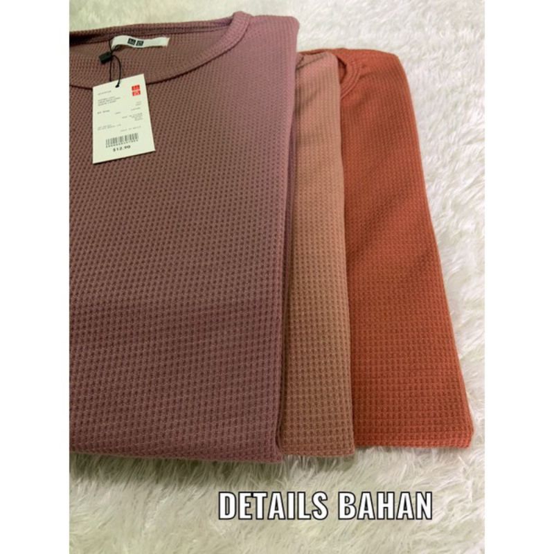 TUNIK WANITA WAFFLE/UNIQLO PREMIUM/TUNIK PREMIUM/LENGAN PANJANG