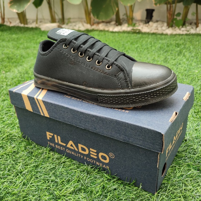 (2PCS = 1KG) COD SEPATU PRIA CASUAL FILADEO 20 LOW CLASSIC FULL HITAM FULL PUTIH/BONUS STIKER FILADEO