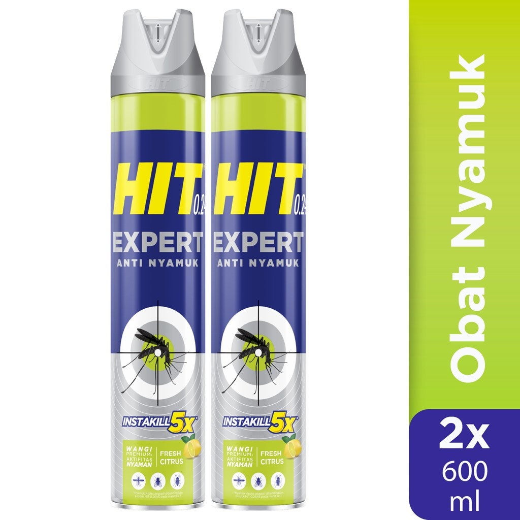 Jual HIT Aerosol Expert Fresh Citrus 600ml x2 - Obat Nyamuk - Bunuh ...