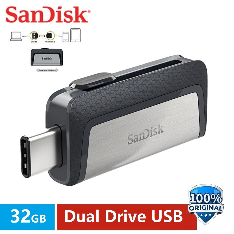 FlashDisk SanDisk 32GB with OTG Type-C Ultra Dual USB Drive 3.0