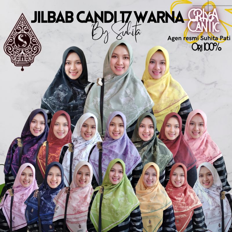 Jilbab Candi by Suhita 17 Warna Cantik Anggun Berbudaya