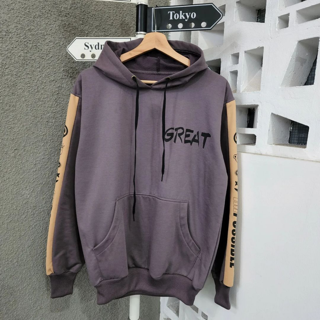 Hoodie Great Combie Hoodie Atasan Pria Wanita Hits Bahan Fleece