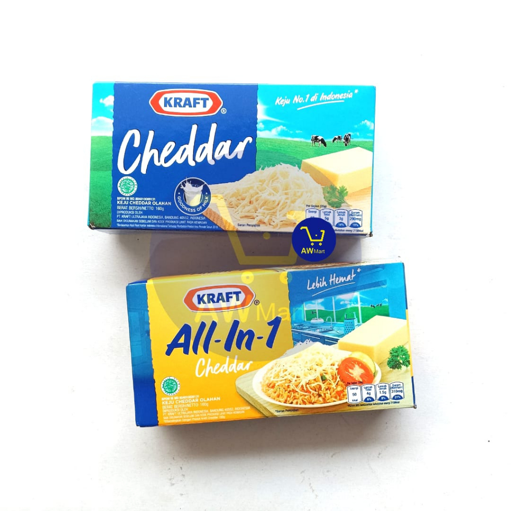 KEJU KRAFT CHEDDAR 160 GRAM - KRAFT KEJU CHEDDAR &amp; ALL IN 1 160GRAM