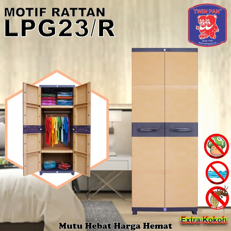 Lemari Pakaian Plastik Twinpan Hanger