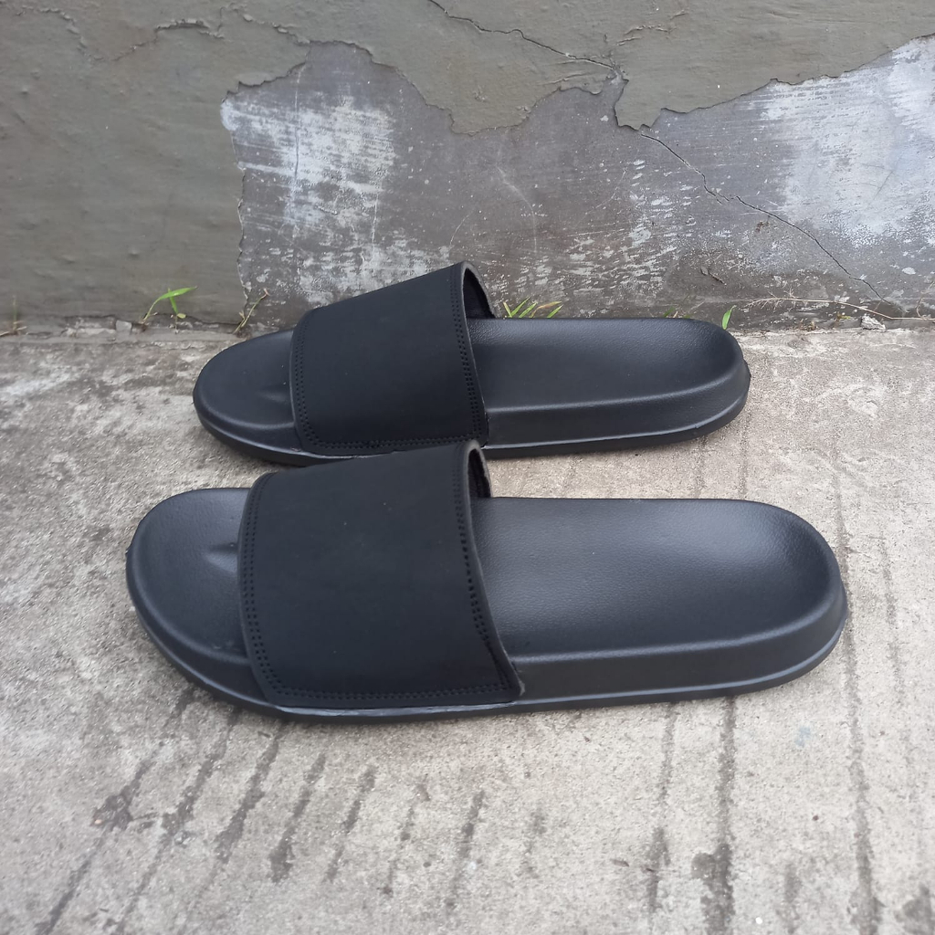 sendal selop polos hitam pria/wanita sandal selop lelaki/cewek polos hitam sandal selop polos hitam
