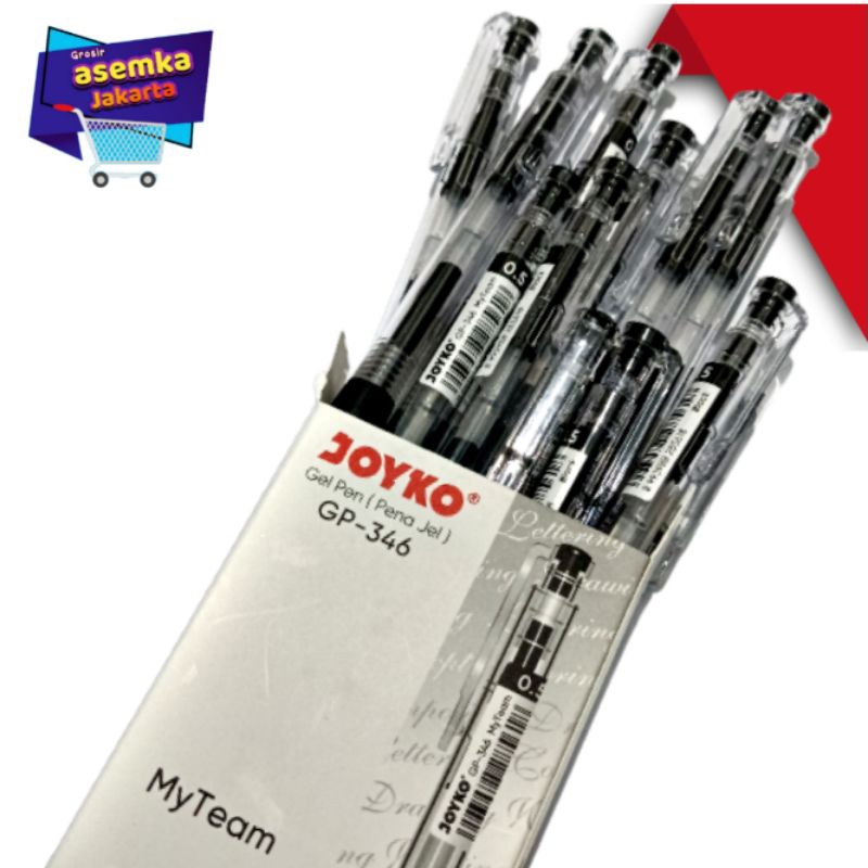 Bolpen Gel Pen Pulpen Pena Joyko GP-346 My Team 0.5 mm Isi 12pcs