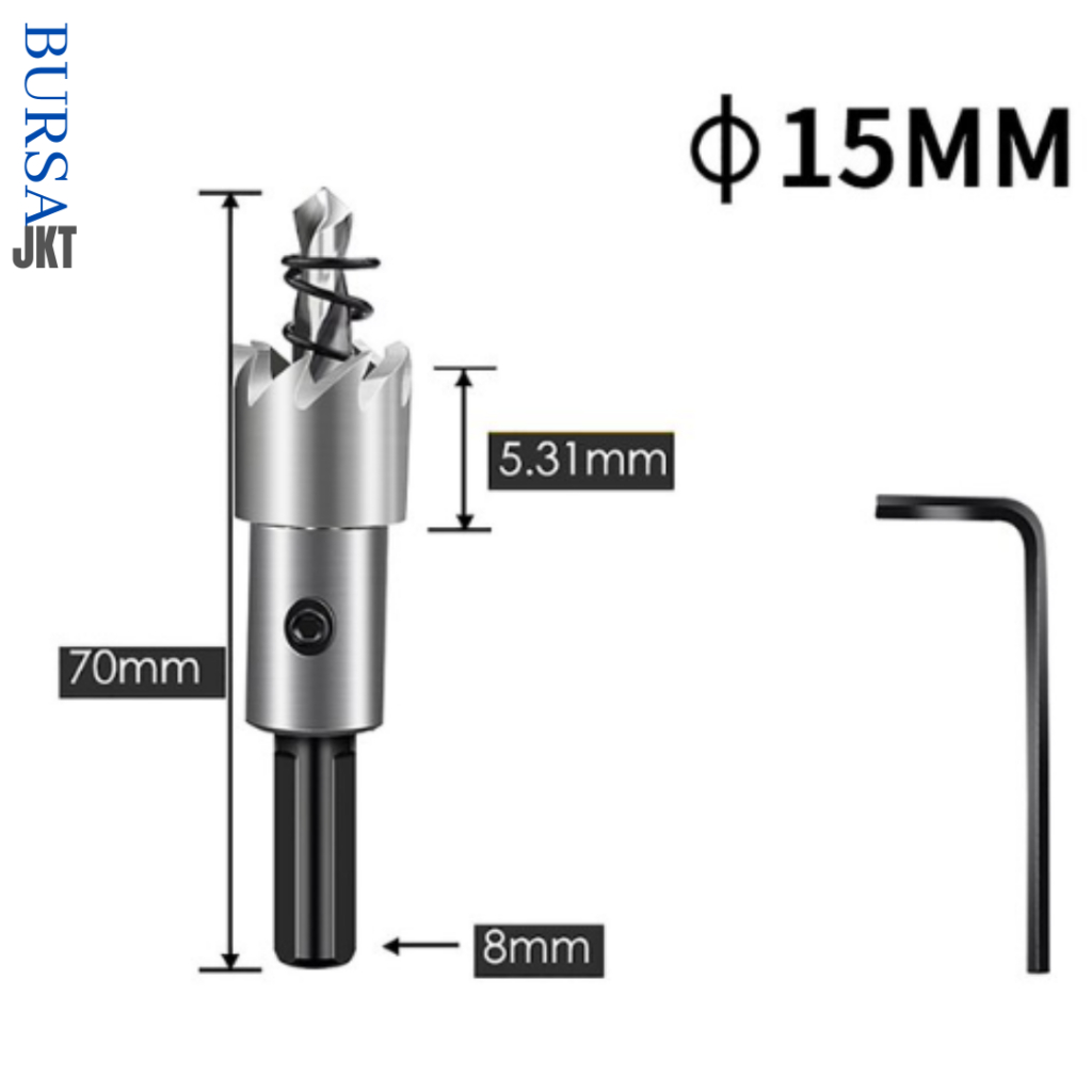 HOLE SAW MATA BOR BESI BAJA TITANIUM KUGEL HSS 15MM