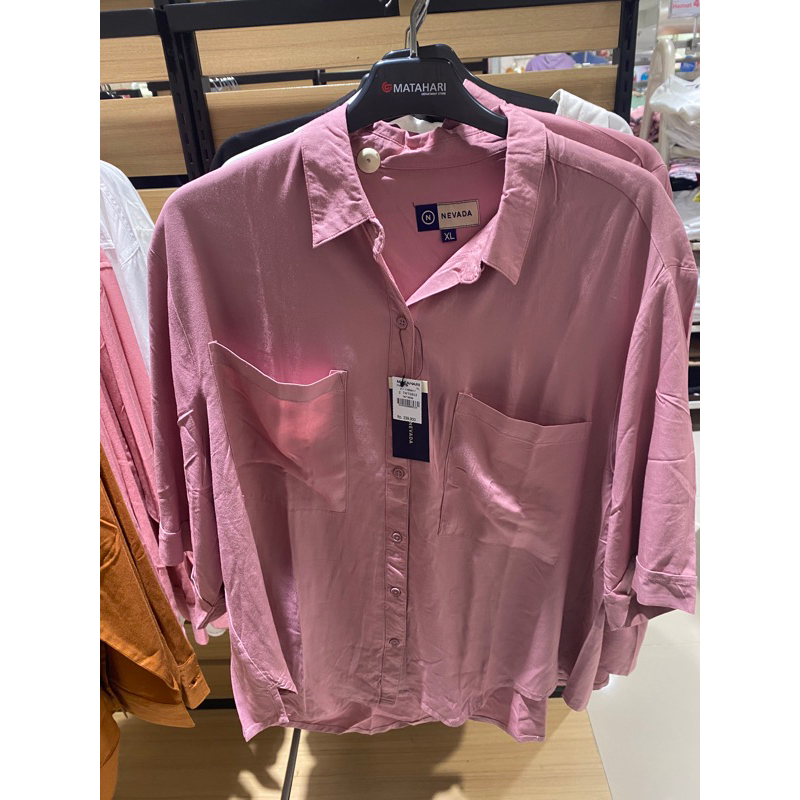 NEVADA Kemeja Polos Oversize Wanita (S-XL)