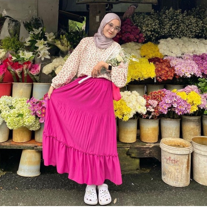 Rok panjang Plisket Lidi Cabang Rok muslim/Mayung/Payung Longgar/jumbo Bawahan Terbaru Termurah Terlaris