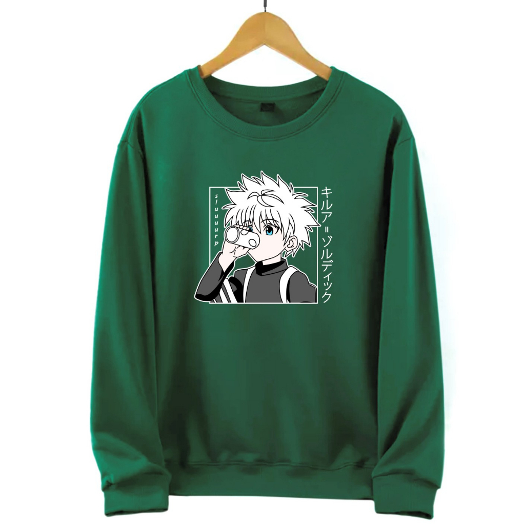 Anime Killua Zoldyck Devil Eye Sweater Crewneck Oblong Wanita Size M-L-XL-XXL Bisa Bayar Ditempat COD