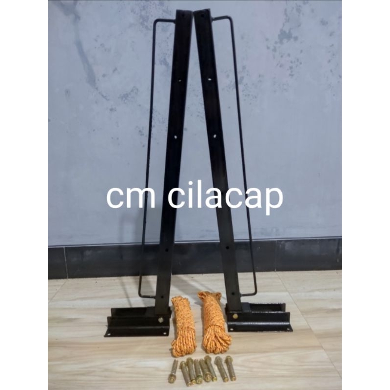 Jemuran Dinding Lipat 60-70cm.lebar besi asli 3x3cm.6 baris BONUS tali 20meter