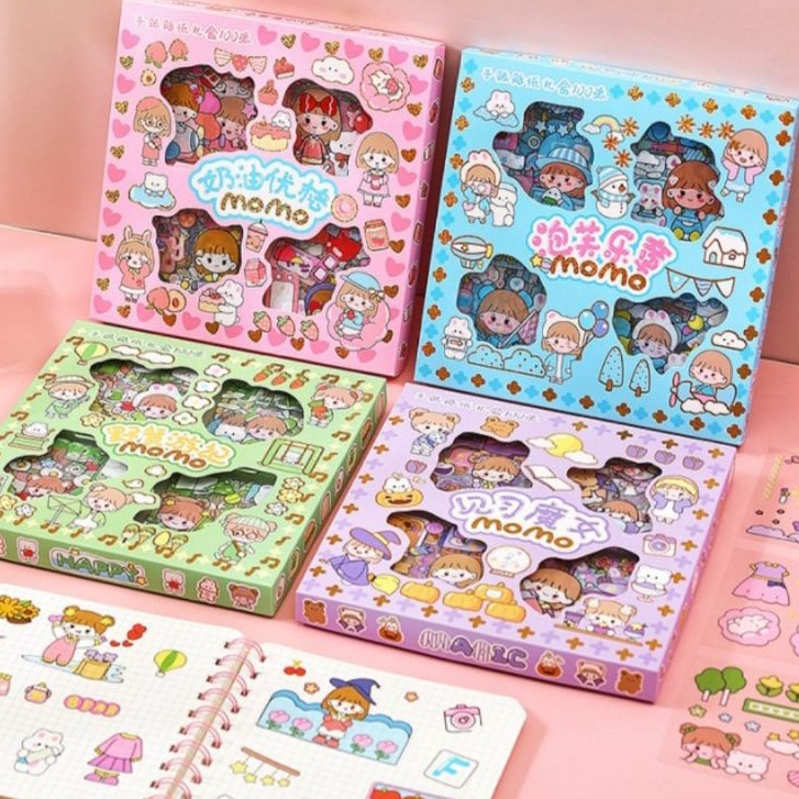 

Sticker Waterproof Sticker Momo Dapat Box Isi 100 Lembar || Sticker Momo Cute Aesthetic Waterproof
