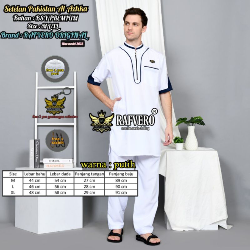 Baju Koko Putih Dewasa Pria Setelan Celana Gamis Kurta Pakistan Terkini Pakaian Sunah Moderen