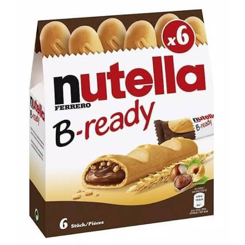 

Ferrero Nutella B-Ready 6pcs Bready B Ready Wafer Hazelnut Cocoa Nutel