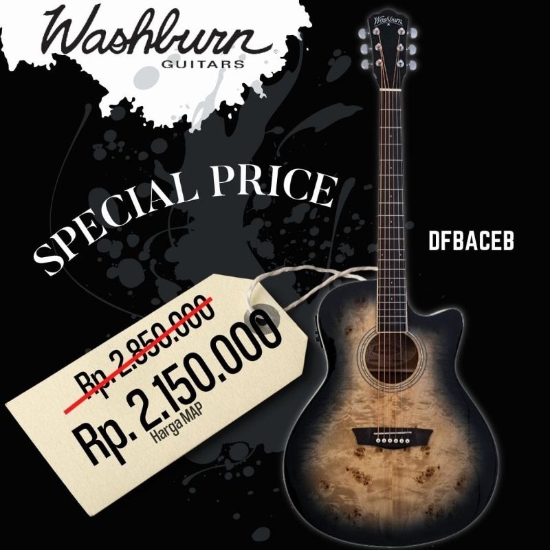 Jual Washburn DFBACEB Electric Guitar Acoustic Shopee Indonesia