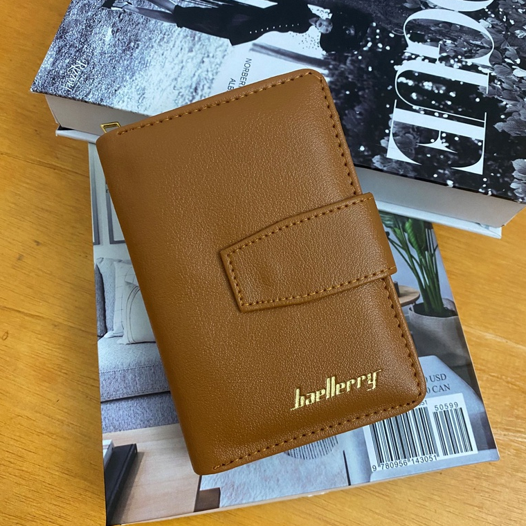 DOMPET LIPAT BAELLEKKU WANITA ORIGINAL KULIT PU 4 SLOT KARTU BERDIRI AMELBAGHOME-Teracotta
