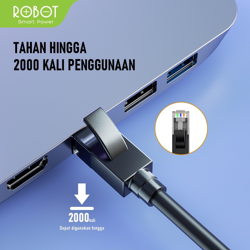 ROBOT - Ethernet Cabel RFC02 RFC03 / Kabel LAN UTP CAT6 Compatible With All RJ45 Universal Original - Garansi 1 Tahun