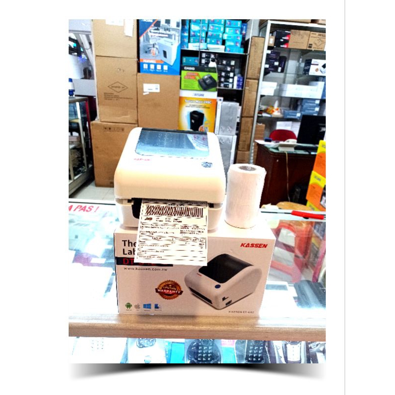 Printer barcode/label kassen DT642T plus cabinet kertas ukuran 200-400