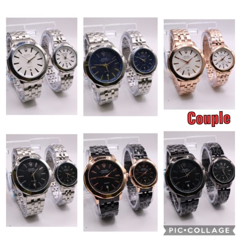 Jam Tangan Couple Tahan air Harga set | Jam Tangan Pasangan model Case Gelombang