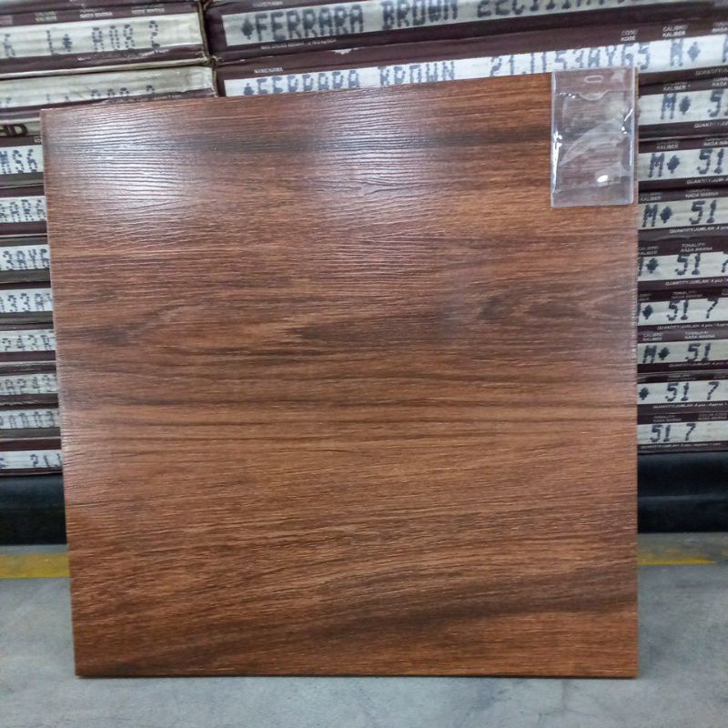 {ONGKIR DILUAR APLIKASI} Keramik Lantai Motif Kayu Matt 50x50 FERRARA BROWN Kia