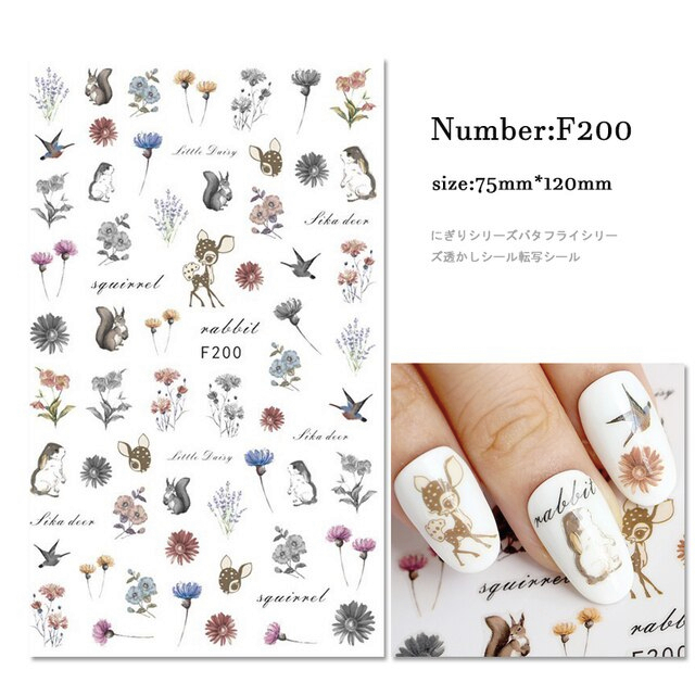 Stiker kuku 3D Anti Air LUXURY BRAND LOGO Bunny High Quality Nail Stickers