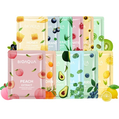 BIOAQUA Paket Hemat isi 10pcs Sheet Mask Hydrating Essence Face Mask Brightening Moisturizing Skin C