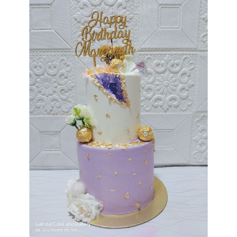 

Cake Ultah Geode 2 Tier/ Cake Cantik/ Cake ultah enak