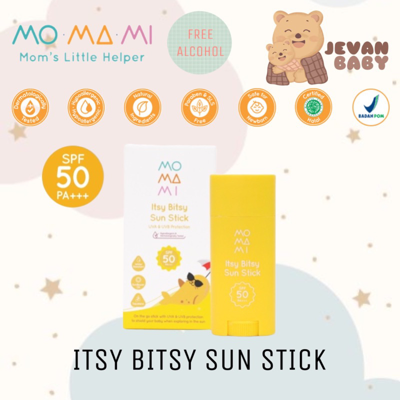 Momami Itsy Bitsy Sun Stick 15gr / Stik Tabir Surya Anti Sinar Matahari