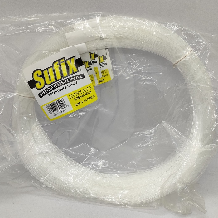 SENAR SUFIX 60LB SUPER SOFT WHITE/BLUE 60LB CLEAR / NILON SUFFIX PROFESSIONAL FISHING LINE 300M