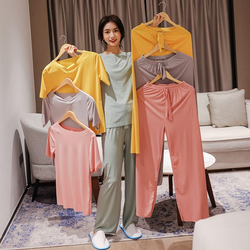 BM M50 BAJU TIDUR IMPORT PIYAMA POLOS SET PIYAMA WANITA | PIYAMA ALL SIZE | BAJU TIDUR WANITA