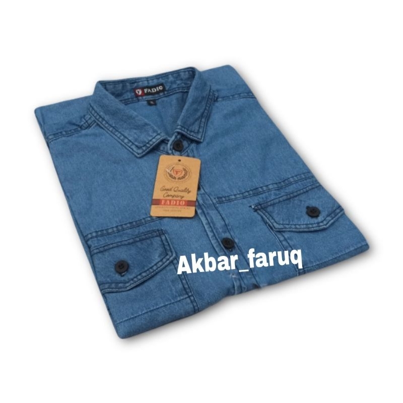 KEMEJA PENDEK PRIA JEANS BLUE STONE ICE BLUE