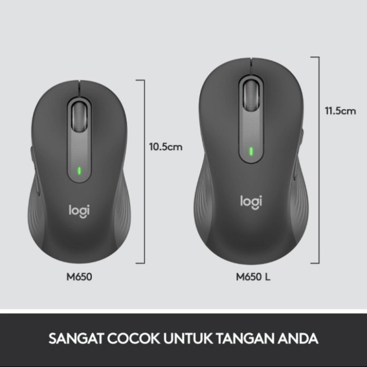 Logitech Signature M650 Mouse Wireless Bluetooth Silent -Garansi Resmi