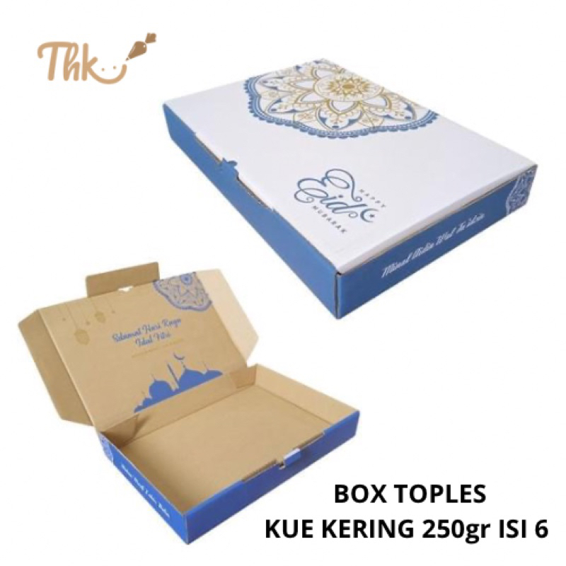 

Box Toples 38x26x5.5 cm Kue Kering Lebaran Idul Fitri 250gr isi 6