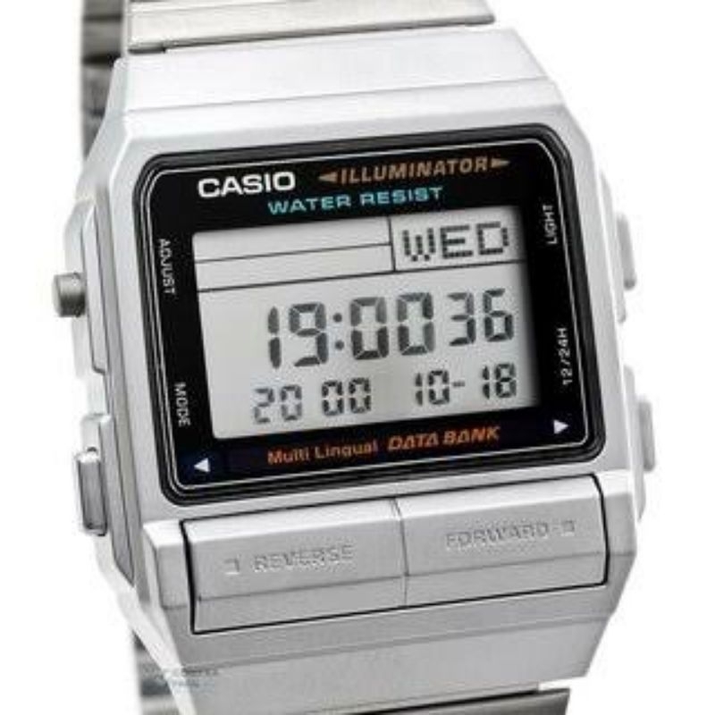 JAM TANGAN DIGITAL CASIO DB-380-1DF SILVER ORIGINAL