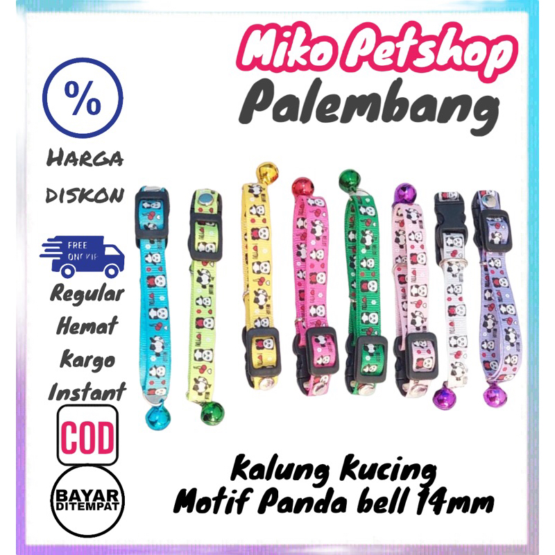 Kalung Kucing Motif PANDA bell 14mm
