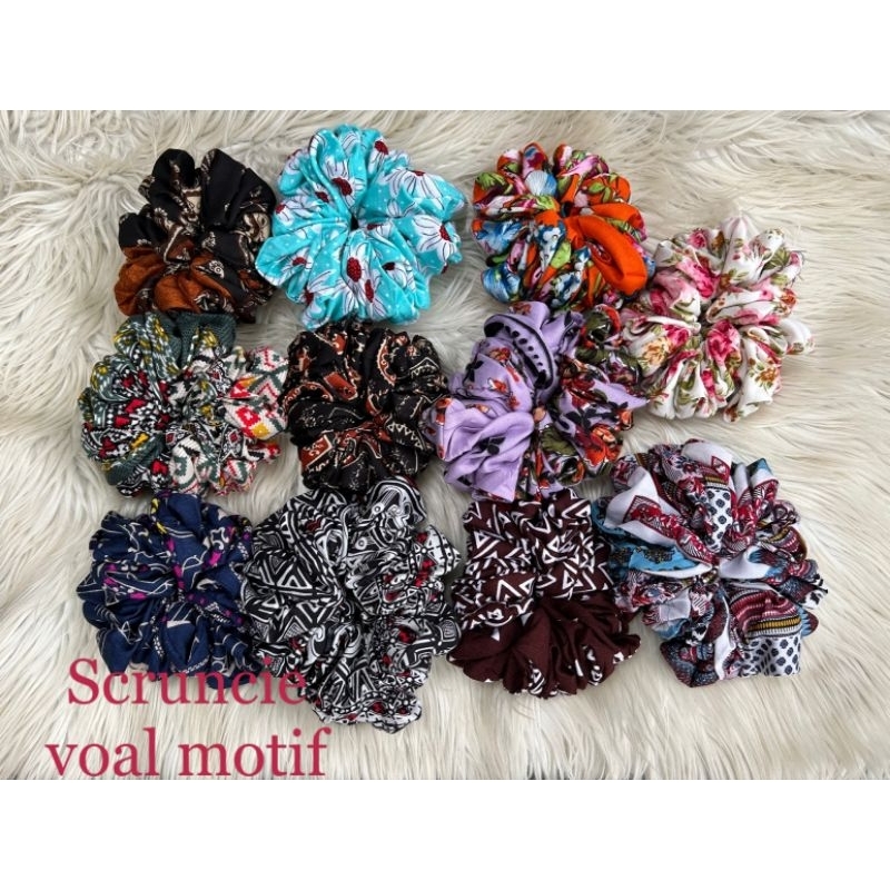 SCRUNCIE HIJAB MOTIF/SCRUNCIE JUMBO/SCRUNCIE MOTIF