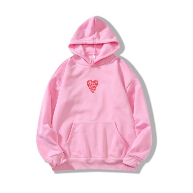 HOODIE BASIC AESTHETIC LOVE SWEATER PRIA WANITA TERLARIS