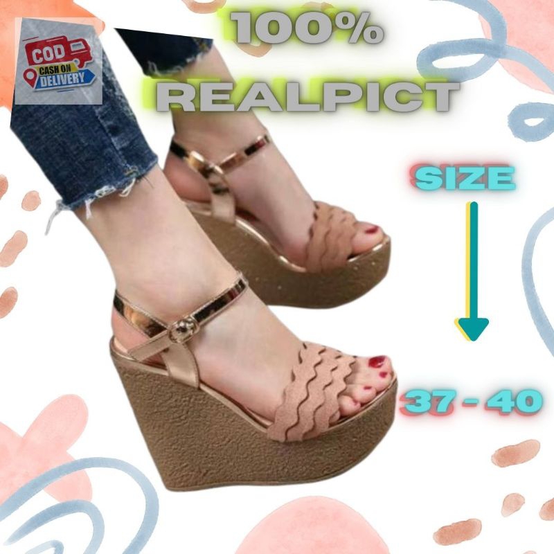 Sandal Sendal Wadges Wegdes Wejes Weges 12cm Wanita Terbaru RM 01FN
