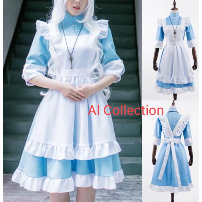 Costume Cosplay Maid Blue Versi Alice &amp; Marry