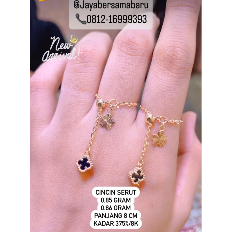 Cincin serut vanclip emas kadar 375%/8k