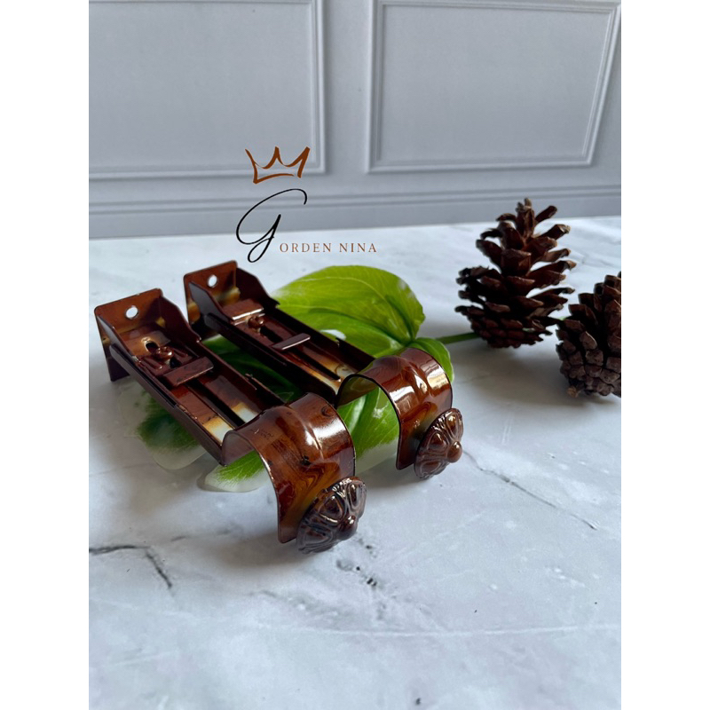 Bracket Gorden URAT KAYU / Kaki Penyangga Gorden