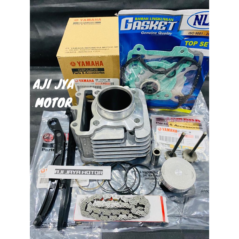 Blok Seher komplit 54P + Klep + Karet Tensioner + Keteng Mio J Mio Gt Soul Gt 113,115cc Fino Fi 115c