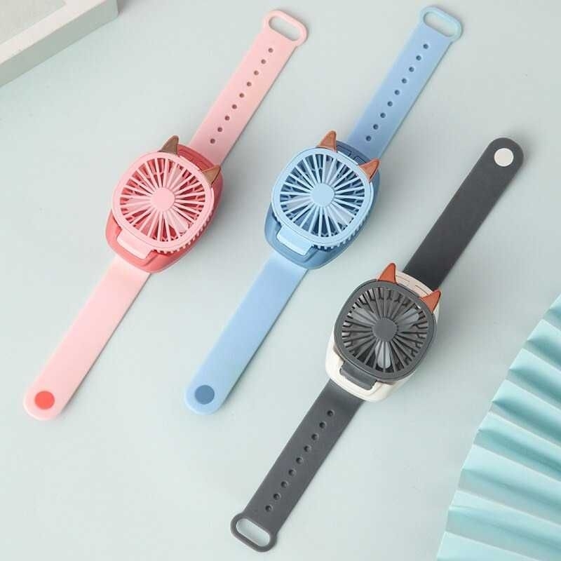 HUANJI Kipas Angin Jam Tangan Portable Fan watch - FY046 Biru