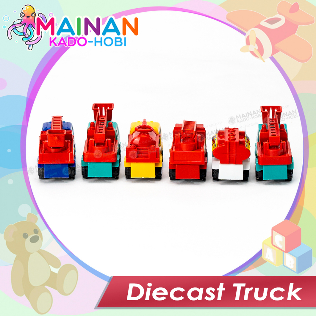 HADIAH ULANG TAHUN SET MINIATUR MAINAN ANAK DIECAST CAR TRUCK DAMKAR