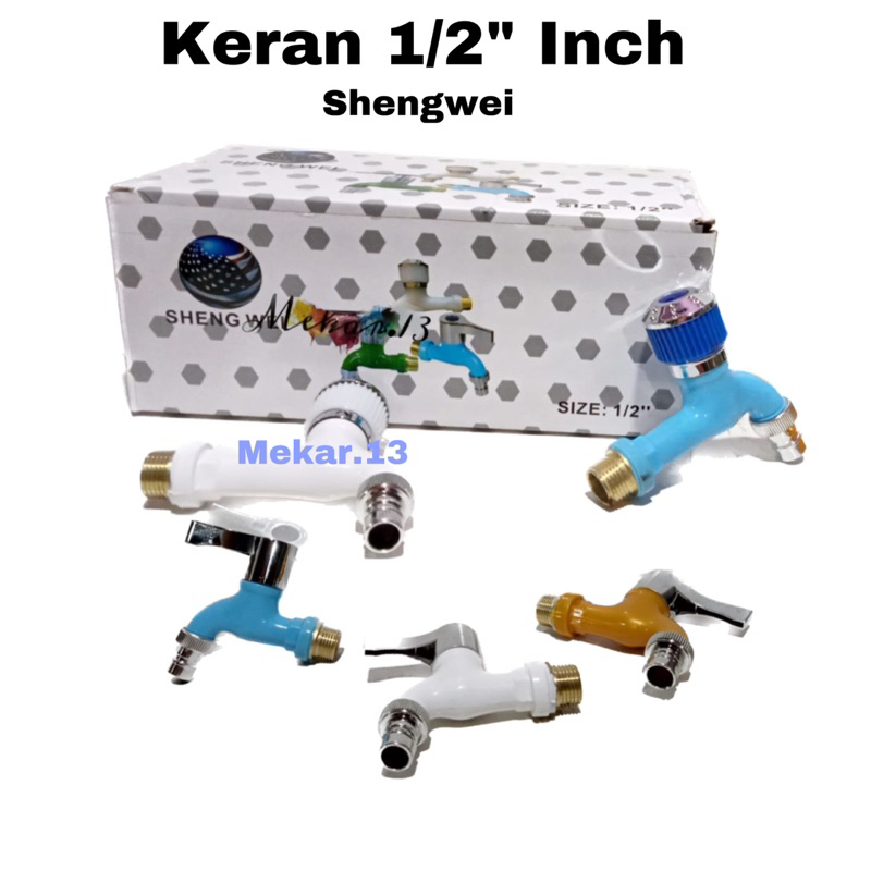 Keran Air 1/2 Inch Shengwei Tembok Taman+tembok (besi)