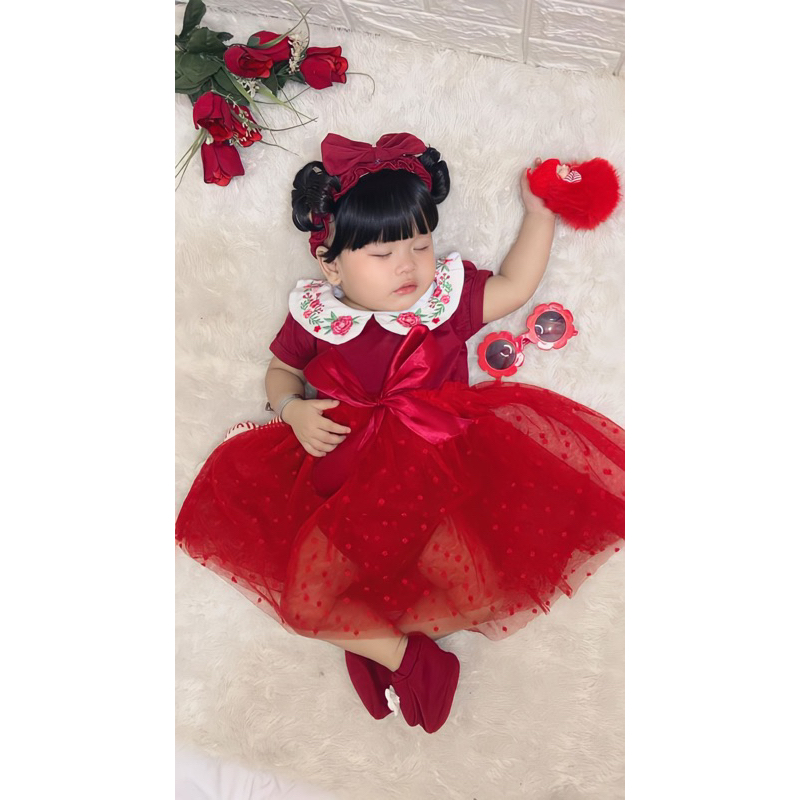 TIARA BABY tutu jumper set jumper bayi jumper anak jumper bayi fashion Free sepatu bando kado bayi baru lahir baju bayi baru lahir