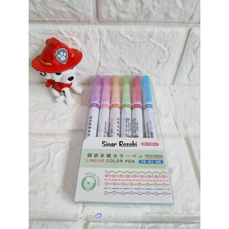

1 set isi 6!! Linear color pen/pena linear warna/pulpen linear