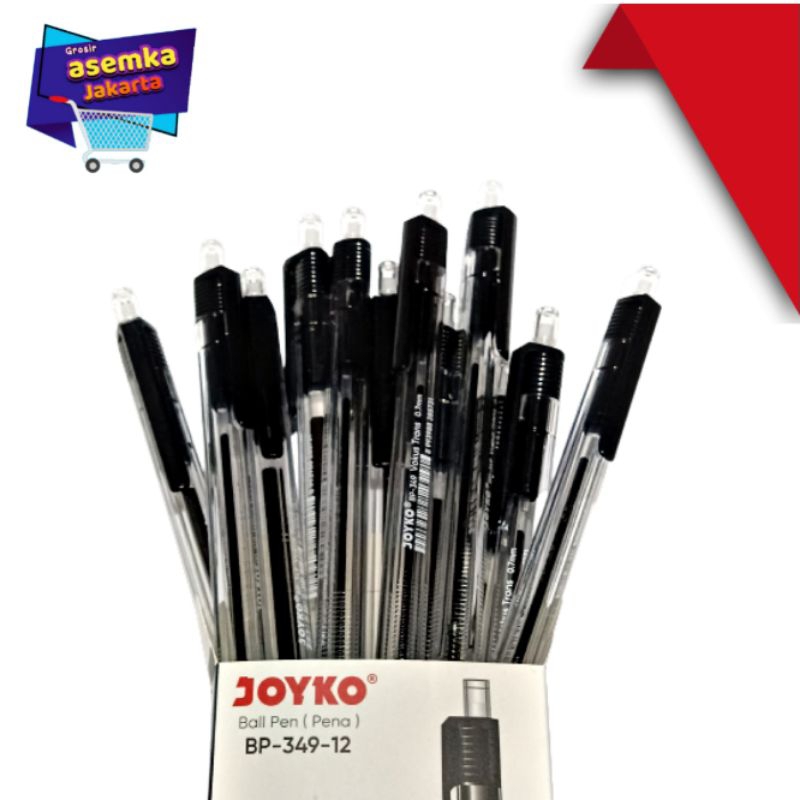 Bolpen Pulpen Joyko BP-249-12 Vokus transparan 0,7mm  isi 12