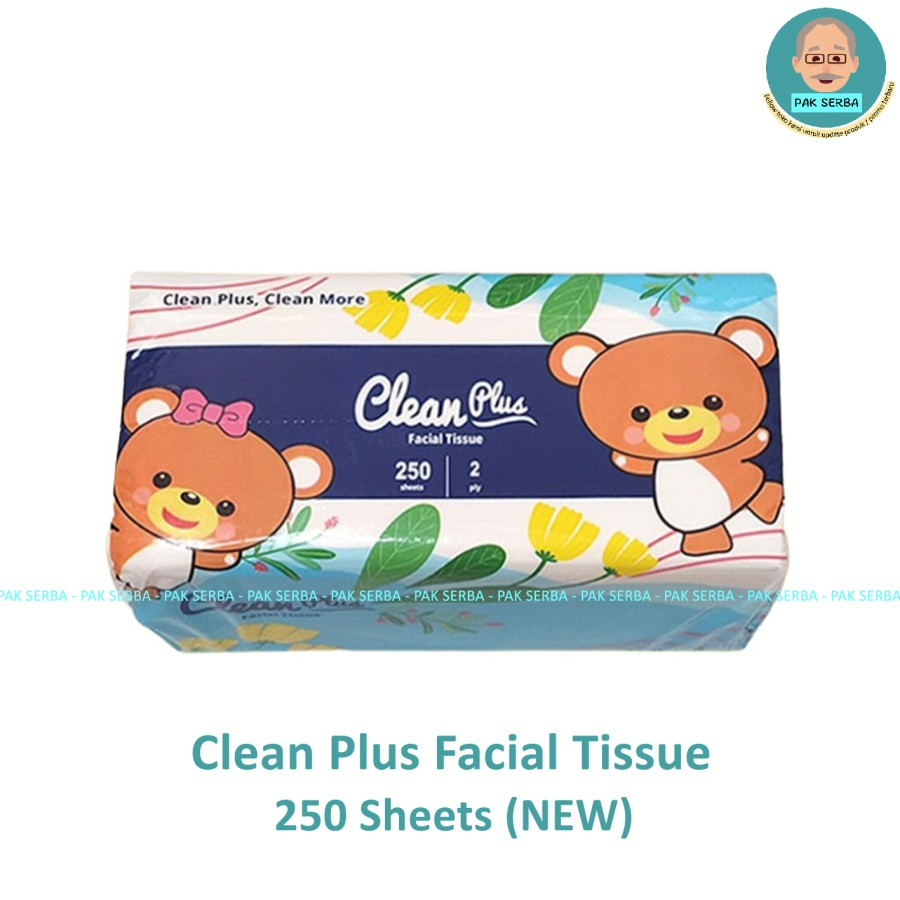 Clean Plus Facial tissue 250 sheets (NEW) / Tisu Wajah
