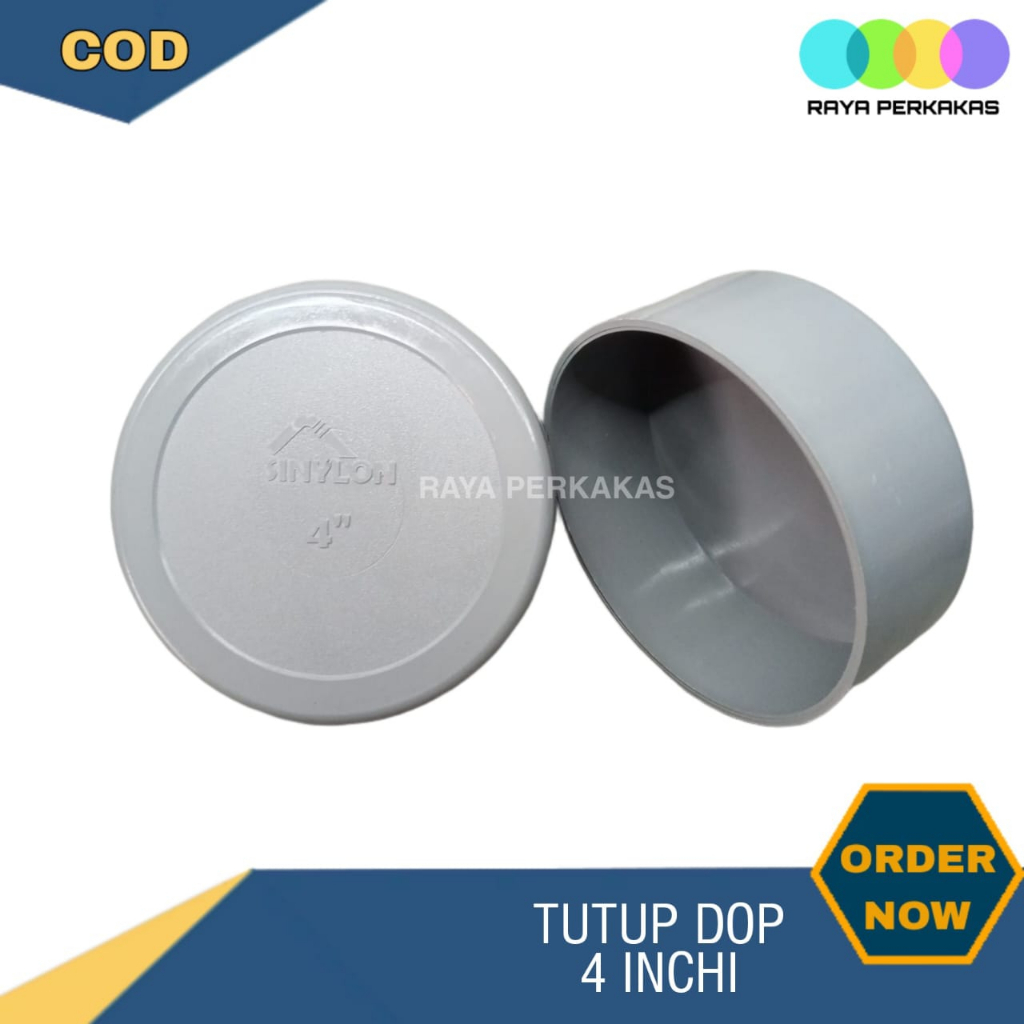 Tutup Dop Cap 4" inch AW Tutup Pipa 4 inchi Polos Tanpa Drat